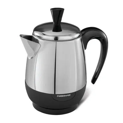 Farberware Electric Coffee Percolator, Fcp240, Stainless Steel Basket, Automatic Keep Warm, No-drip Spout, 4 Cu