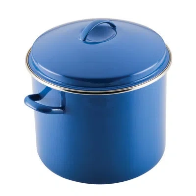 Farberware Enamel-on-steel Large Induction Stockpot With Lid, 16 Quart, Blue