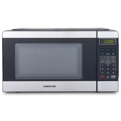 Farberware Fmo07gzbkss 0.7 Cu. Ft Compact Microwave Oven, 700w, Stainless Steel In Silver