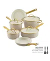 Farberware Forged Induction 12-piece Aluminum Ceramic Nonstick Cookware Set In Neutral