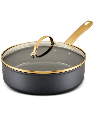 Farberware Forged Induction Ceramic Nonstick 3 Quart Saute Pan With Lid In Black