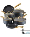 Farberware Forged Induction Ceramic Nonstick Cookware 12pc Set In Black