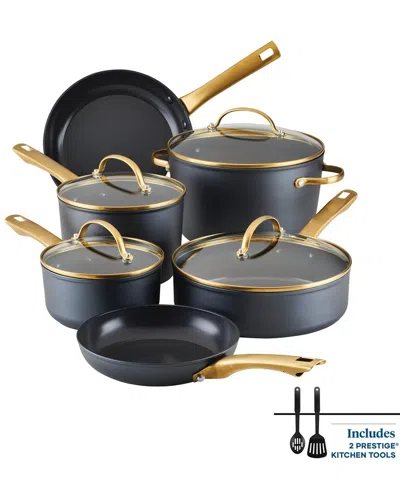 Farberware Forged Induction Ceramic Nonstick Cookware 12pc Set In Black