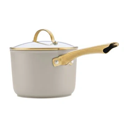 Farberware Forged Induction Ceramic Nonstick Sauce Pan, 3-quart, Taupe In Brown