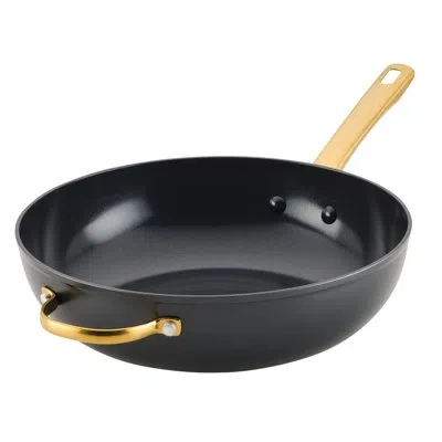 Farberware Forged Induction Ceramic Nonstick Stir-fry Pan With Helper Handle, 12.25 Inch, Black