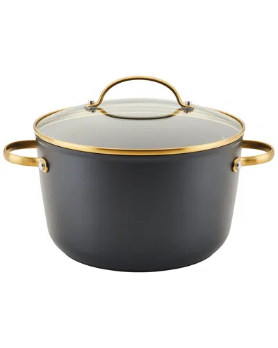 Farberware Forged Induction Ceramic Nonstick Stockpot With Lid 6qt In Black