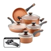 Farberware Glide 12-pc. Ceramic Non-stick Cookware Set In Black