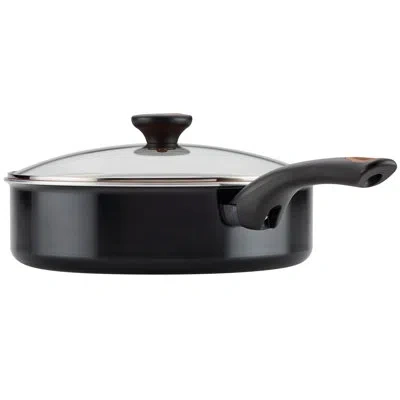 Farberware Glide Ceramic Nonstick Sauté Pan With Lid And Helper Handle, 4 Quart In Black,copper