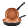Farberware Glide Copper Ceramic 2-pc. Nonstick Frying Pan In Black