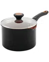 Farberware Glide Copper Ceramic Nonstick Straining Saucepan