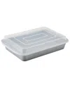 Farberware Goldenbake Bakeware Nonstick Rectangular Cake Pan With Lid, 9-inch X 13-inch, Gray In Grey