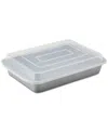 Farberware Goldenbake Bakeware Nonstick Rectangular Cake Pan With Lid, 9-inch X 13-inch, Gray In Gray