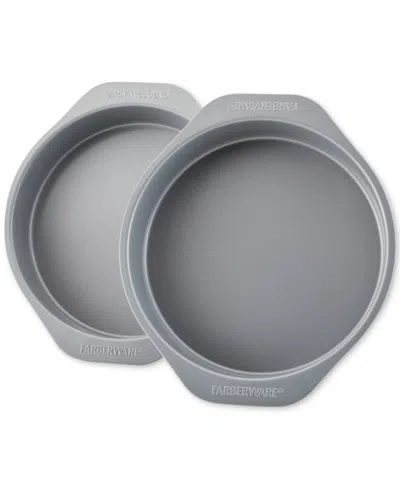 FARBERWARE GOLDENBAKE BAKEWARE NONSTICK ROUND CAKE PAN SET, 2-PIECE, GRAY