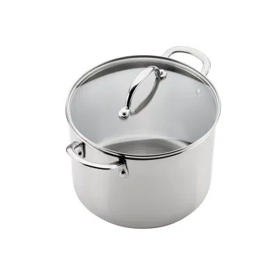 Farberware Millennium Stainless Steel Induction Stockpot With Lid, 8-quart In Silver