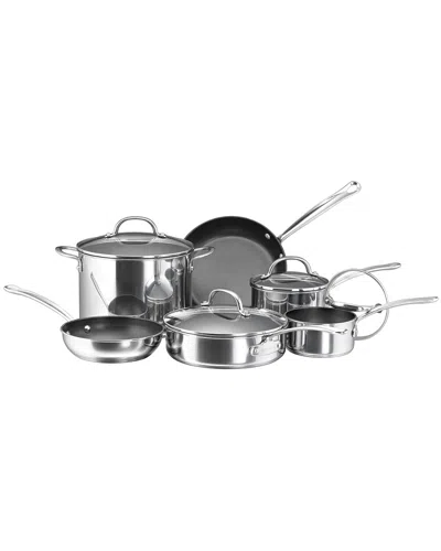 Farberware Millennium Stainless Steel Nonstick 10-pc. Cookware Set In Silver