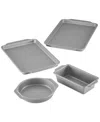 Farberware Nonstick 4-piece Steel Essential Bakeware Set In Gray