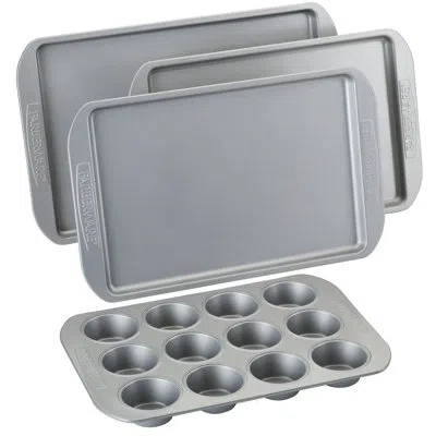 Farberware Nonstick Bakeware Muffin Cupcake And Sheet Pan Set, 4 Piece In Gray