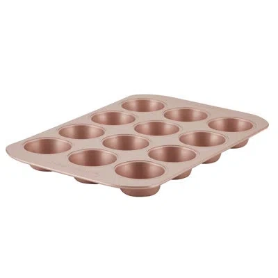 Farberware Nonstick Bakeware Muffin Pan / Cupcake Pan, 12 Cup In Rose Gold