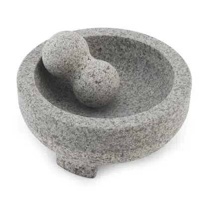 Farberware Professional Granite Molcajete Mortar And Pestle Stone Grinder, 4-cup, Gray