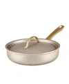 Farberware Radiant Aluminum 2.75-quart Saute Pan With Lid In Champagne