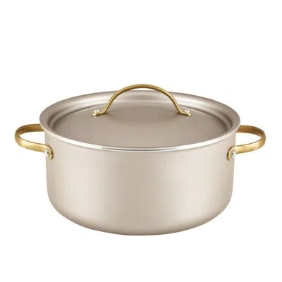 Farberware Radiant Nonstick Dutch Oven With Lid, 5.5 Quart Champagne In Gold;gray