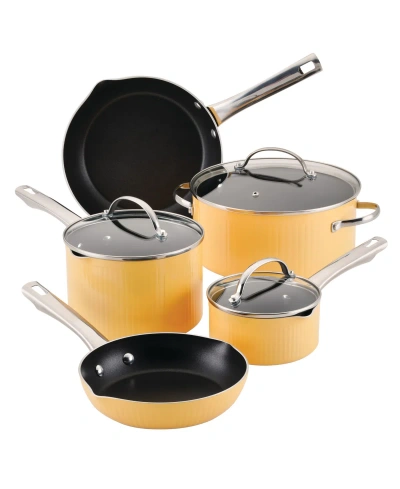 Farberware Style Aluminum Nonstick 10 Piece Cookware Pots And Pans Set In Yellow