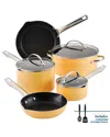Farberware Style Aluminum Nonstick 10 Piece Cookware Pots And Pans Set In Yellow