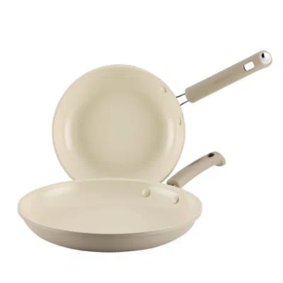 Farberware Truecook Ceramic Plus Induction Frying Pan Set, 10 And 12.25-inch, Taupe In Brown