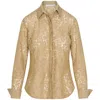 Farinaz Gold Attitude – Nude Lace Women's Blouse In Gold