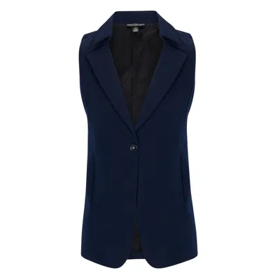 Farinaz Women's Blue Classic Vest Jacket - Navy