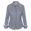 Farinaz Women's Blue / White Double Collar - Navy Stripe In Blue/white