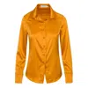 Farinaz Women's Yellow / Orange French Cuff Silk Blouse - Orange In Orange