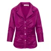 Farinaz Women's Gather Shirt Jacket - Magenta In Purple