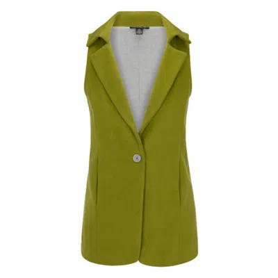 Farinaz Women's Green Classic Vest Jacket - Chartreuse
