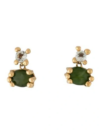 Pre-owned Faris Dotto Bug Drop Earrings In Multicolor
