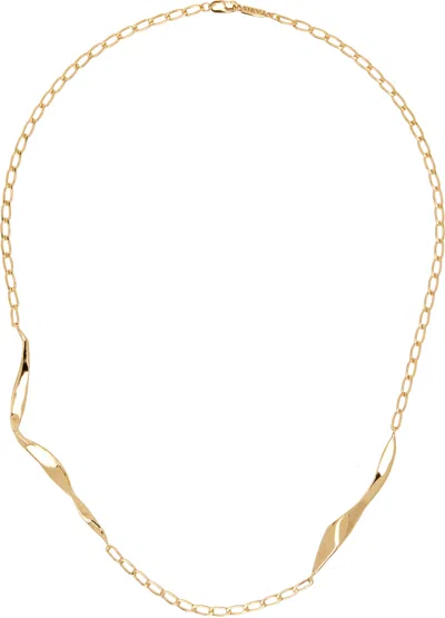 Faris Gold Blade Necklace In Gold-plated Bronze