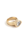 Faris Grand Cubic Zirconia Ring In Gold