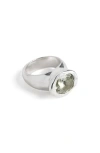 Faris Grand Cubic Zirconia Ring In Sterling Silver