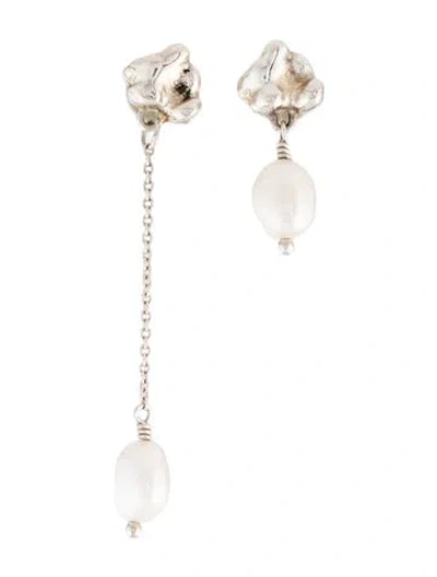 Pre-owned Faris Pearl Drop & Stud Earrings In Multicolor