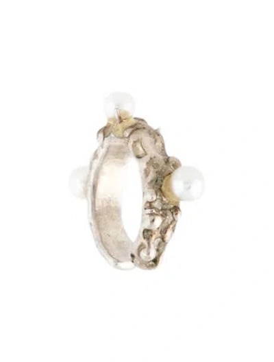 Pre-owned Faris Pearl Roca Ear Cuff In Multicolor