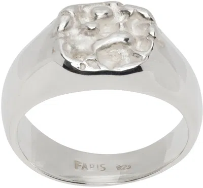 Faris Silver Roca Crown Signet Ring In Sterling Silver