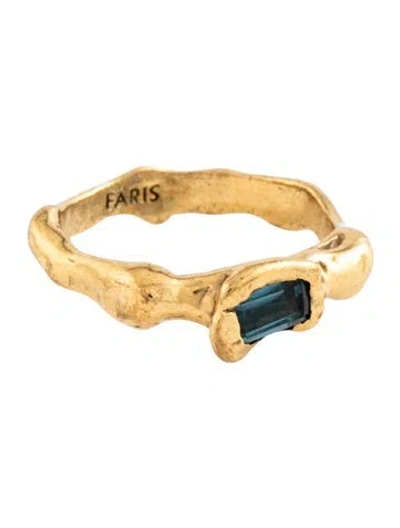 Pre-owned Faris Stone 'prima I' Band Ring In Multicolor