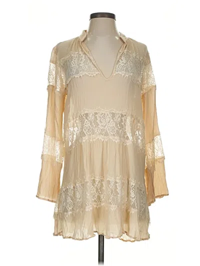 Pre-owned Farm Rio 3/4 Sleeve Blouse In Ivory