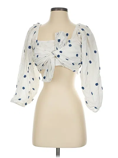 Pre-owned Farm Rio 3/4 Sleeve Blouse In Ivory