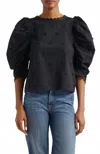 Farm Rio 3d Flowers Blouse In Black In Black
