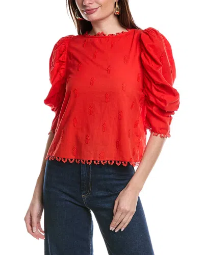 Farm Rio 3d Pineapple Blouse In Red