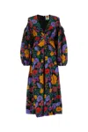 Farm Rio Printed Cotton Bucolic Garden Dress