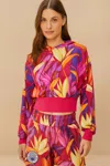 Farm Rio Active Adidas Birds Of Paradise Bold Pink Jacket In Pink