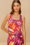 Farm Rio Adidas Birds Of Paradise Bold Pink Tank Top