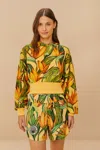 Farm Rio Adidas Birds Of Paradise Semi Spark Jacket In Yellow